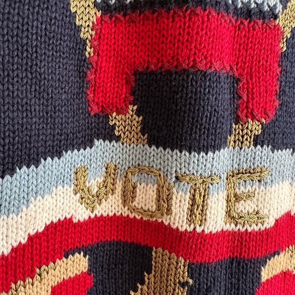 Eagle's Eye Vintage 90s Patriotic Vote Americana Democratic Sweater Vest L - Picture 6 of 10